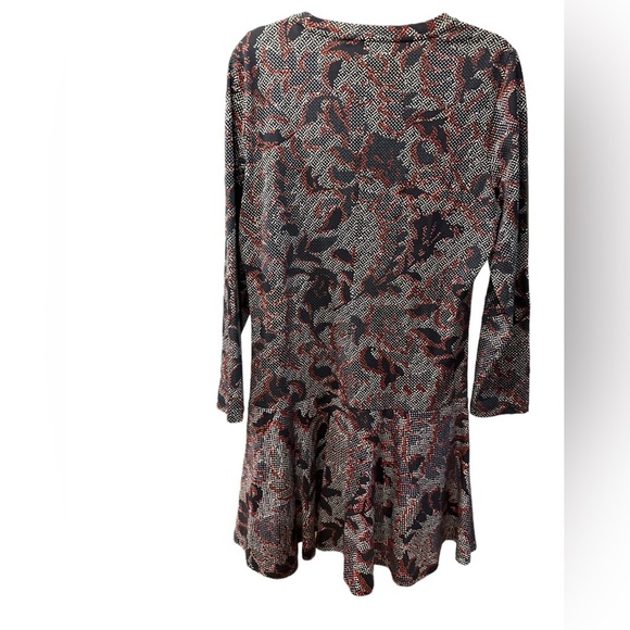 Tory Burch navy multi-color floral print long sleeve mini dress size L - Picture 7 of 10